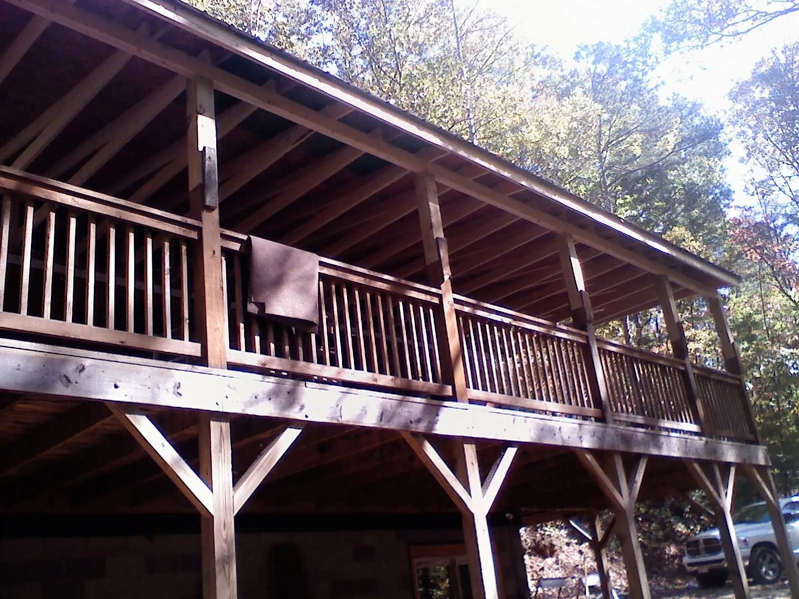 Timber framing under a new elevated porch and deck — Roof Leak Repair in Constableville by Roofing Brothers